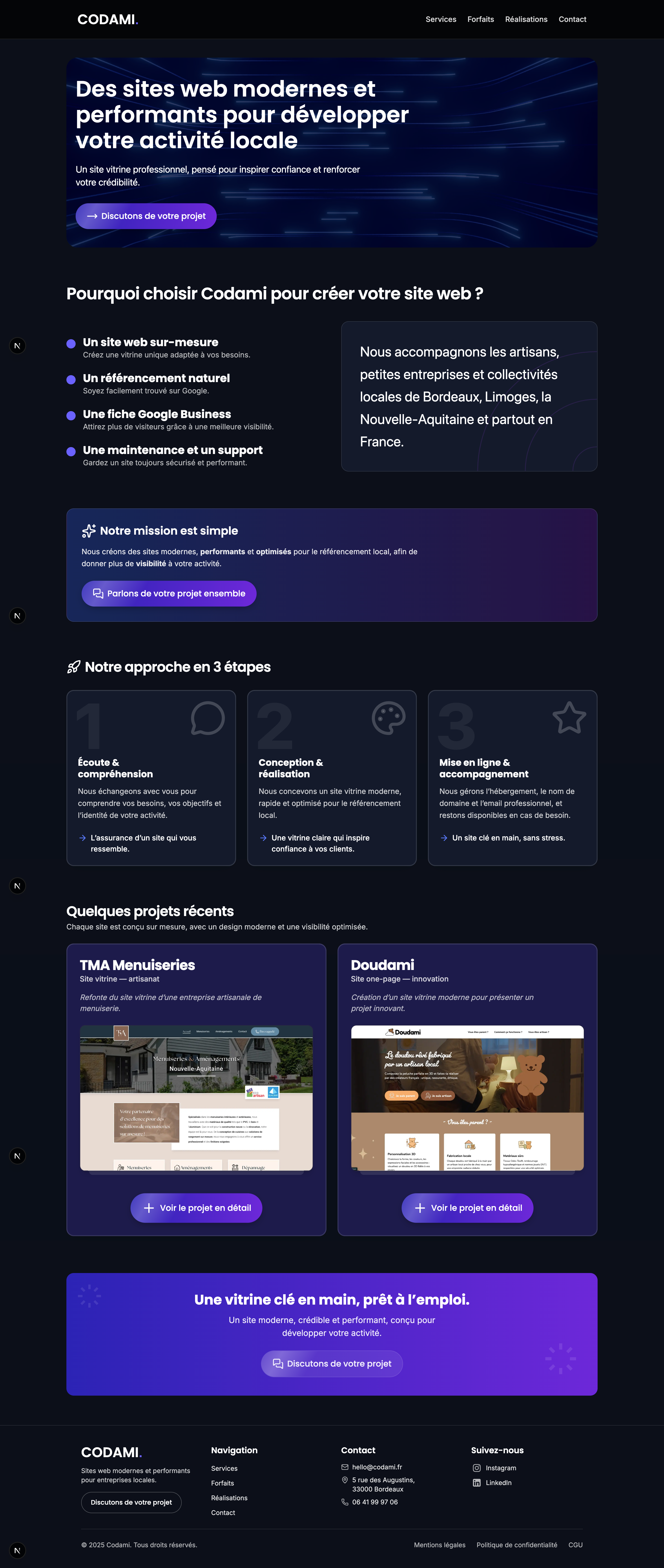 Codami — aperçu de la page